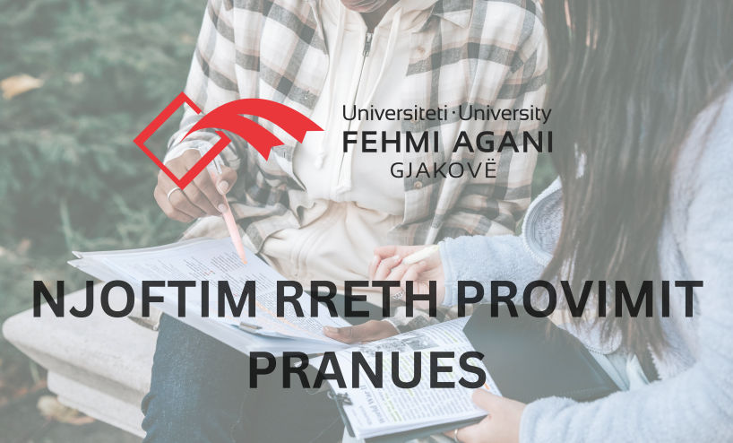 Njoftim për provimin pranues (afati i dytë) në UFAGJ